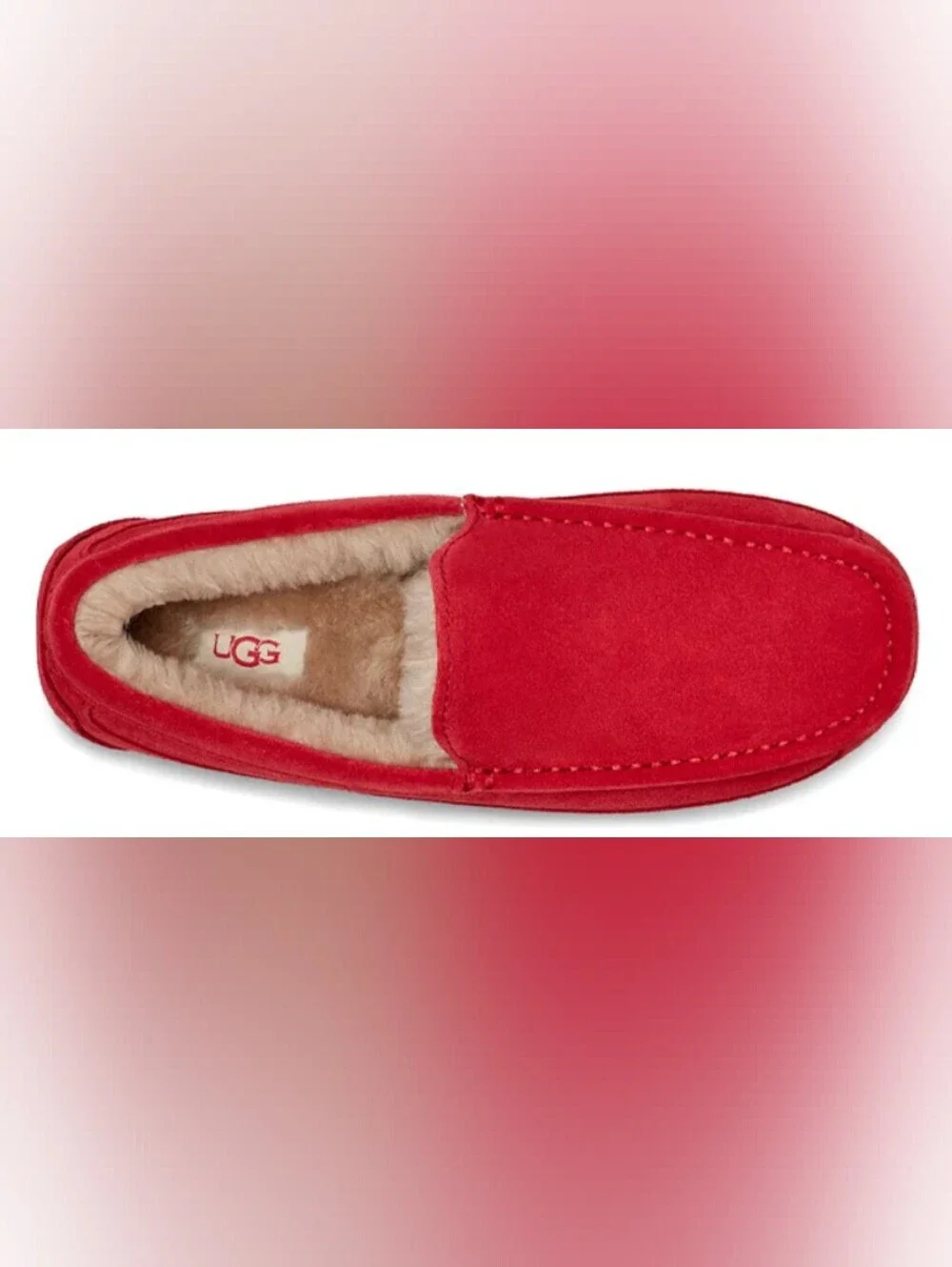 UGG Men's Ascot Moccasin Suede 'Samba Red' Slip Ons Size 11 NWOT